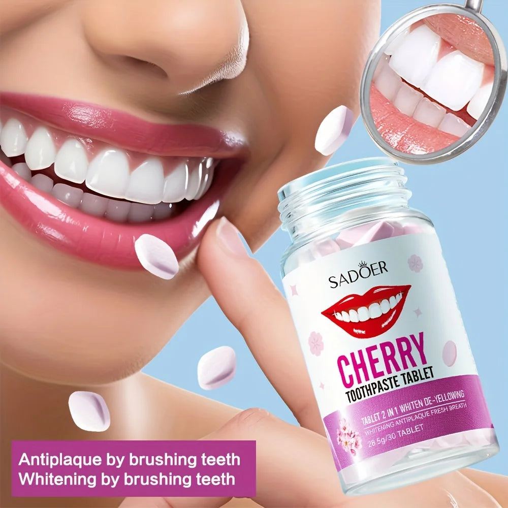 Sakura Flavored Solid Toothpaste Tablets, Deeply Cleaning Teeth, Chewable Toothpaste Tablet, Fresh Breath, Basic Oral Care 28.5g