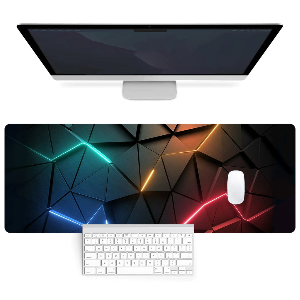 Mouse Pad Desk Pad Extended Mouse Mat 31.5x11.8in Large Computer Keyboard Desk Mat Desk Pad with Non-Slip Base and Stitched Edge