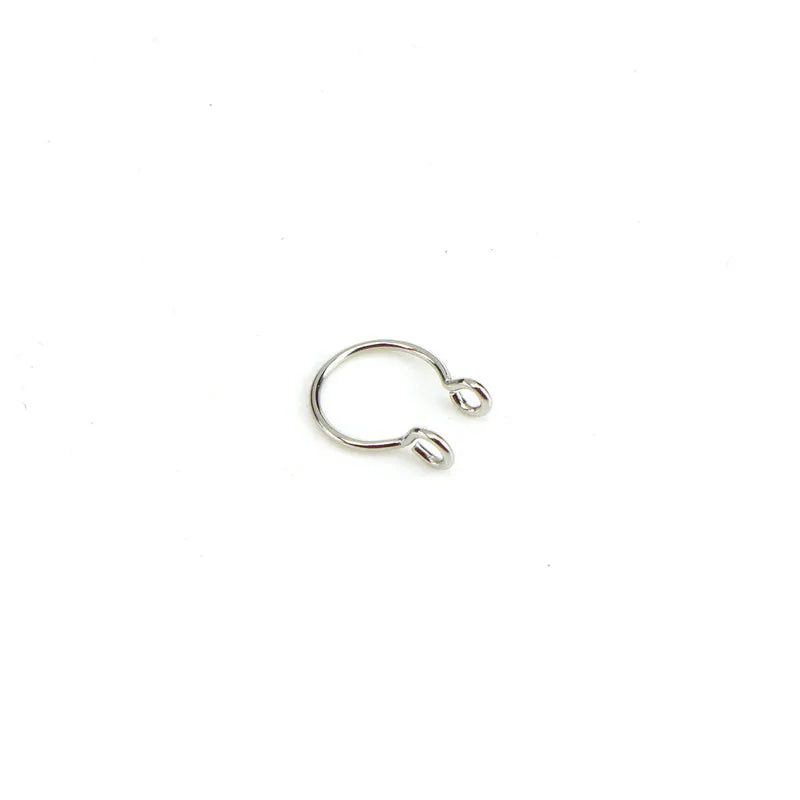 Women Fake Piercing Nose Ring Hoop Septum Piercing Nose Clip Rock HipHoop Stainless Steel Magnet Fashion Body Jewelry Wholesale