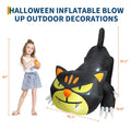 7ft Lighted Halloween Inflatable Black Cat Waterproof LED Outdoor Yard Decor for Garden Lawn and Trick or Treat Events Blow Up Holiday Party Spooky Night Display Prop Supplies