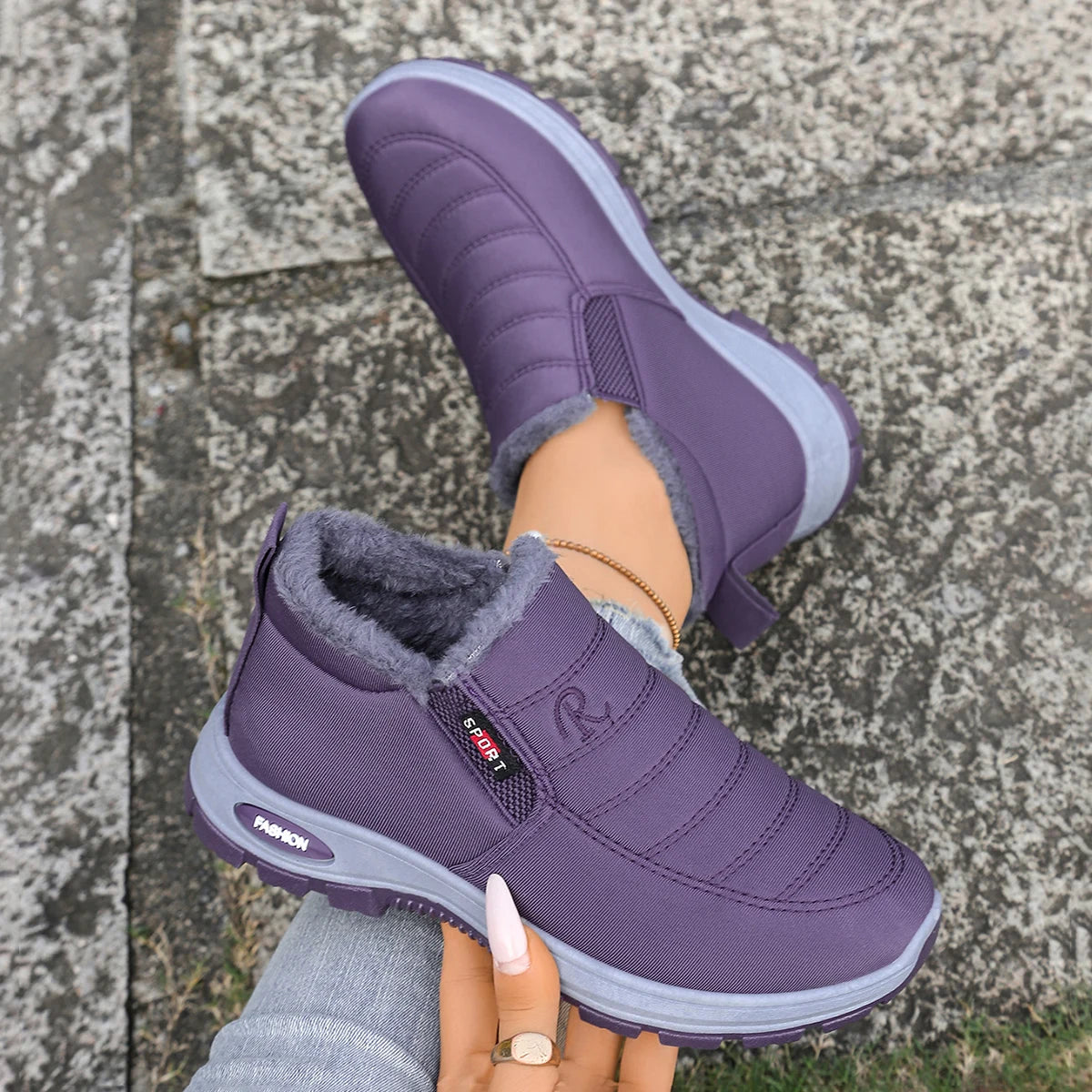 Couple Shoes, Men's and Women's Casual Shoes, Warm, Fleece, Thickened, Anti-Slip, lightweight Snow Boots with Free Shipping