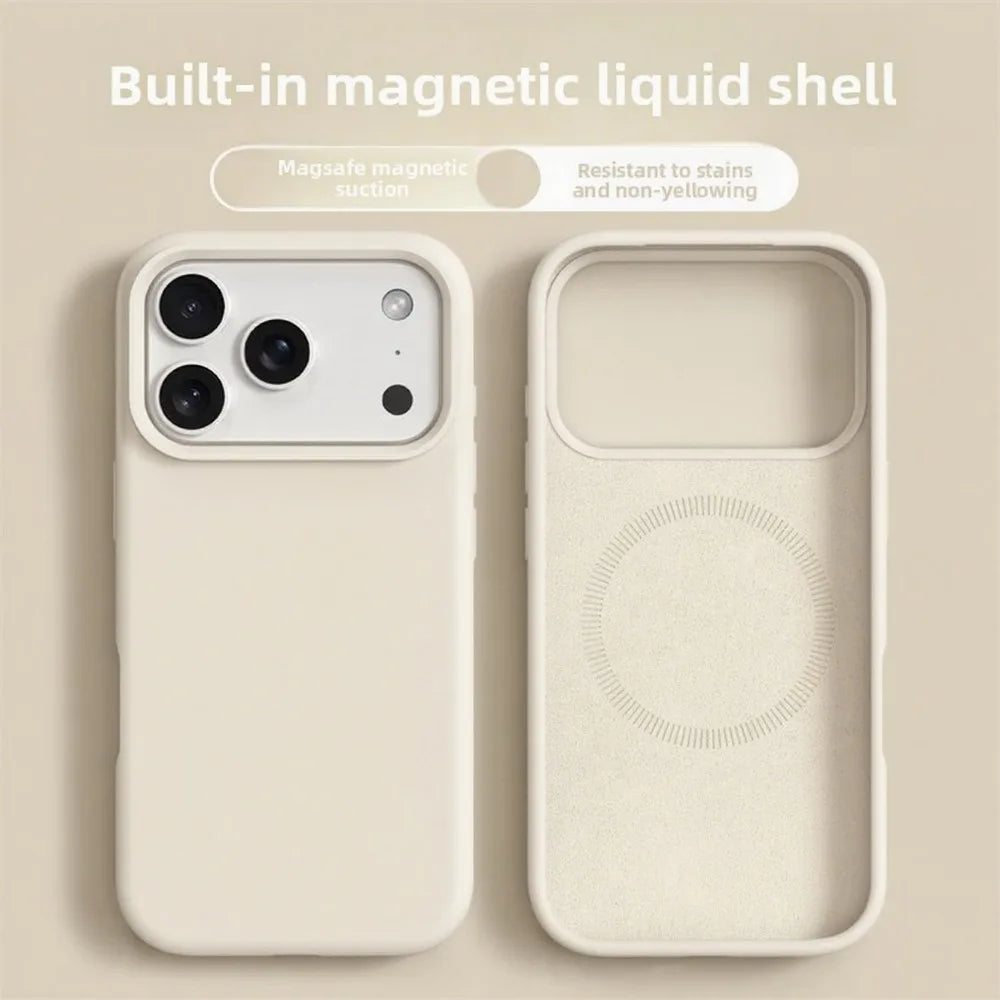Original Magnetic Phone Case For iPhone 18 17 Pro Max Liquid Silicone Cases For iPhone 18 16 Pro Max 17Pro Air Soft Bumper Cover