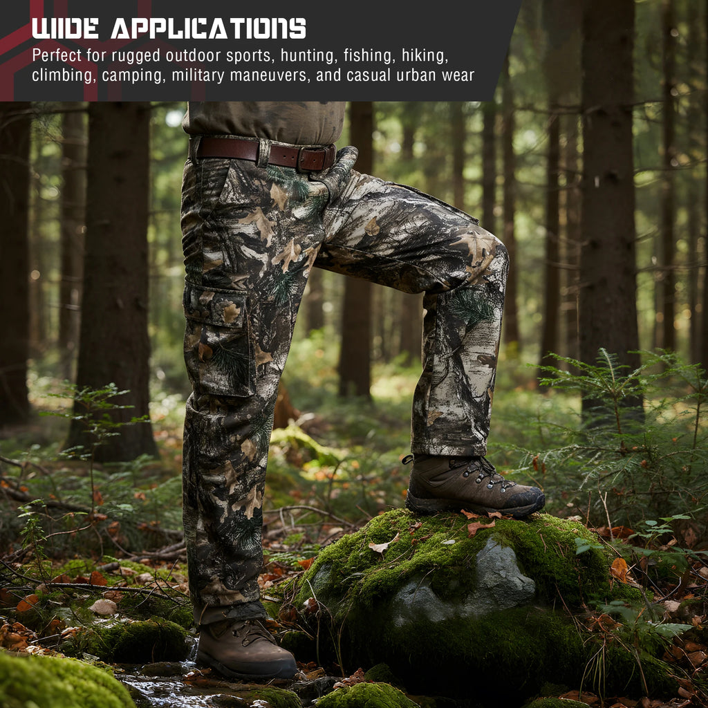 M-3XL Hunting Pants Men's Jungle Camo Pants Outdoor Tactical Long Pants Windproof Warm Travel Sweatpants Deer Hunting Pants