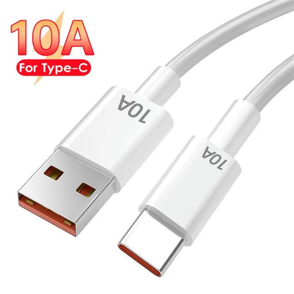 10A Type C Cable 120W Super Fast Charging Phone Charger Data Cord For iPhone 16 Samsung Xiaomi Huawei USB C Quick Charge Cable