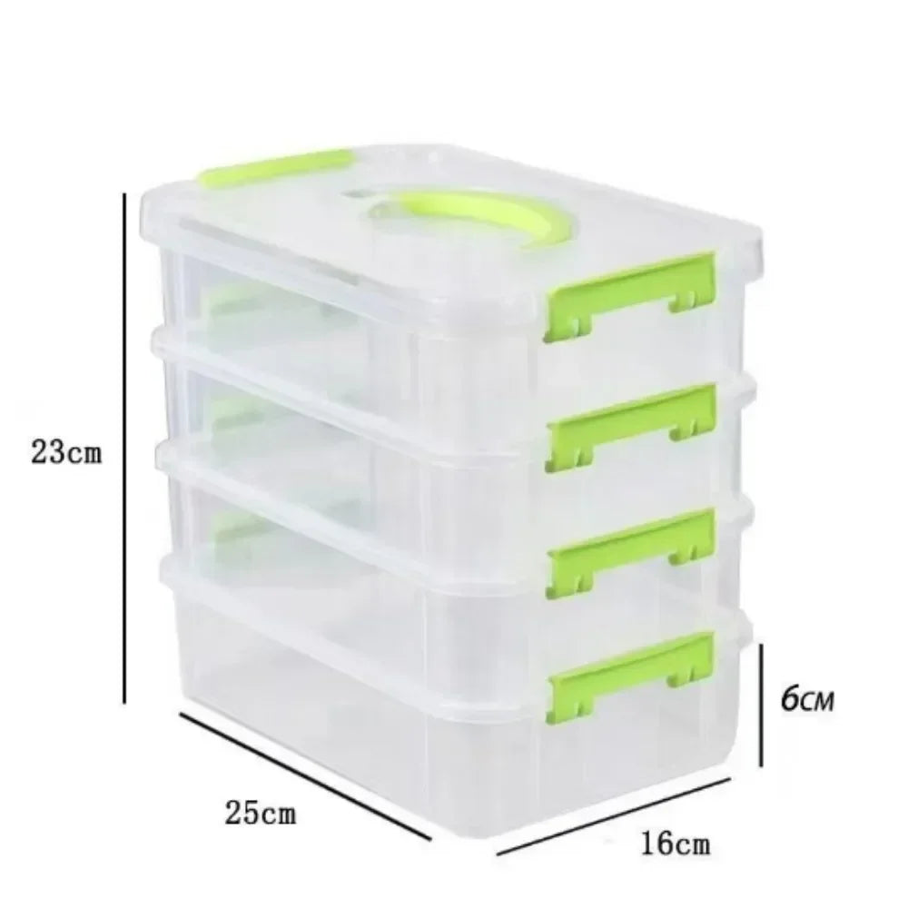 Building Blocks Storage Box Transparent Visibility Tool Classification Boxes Moisture-Proof Grid Drawer Stackable Casket