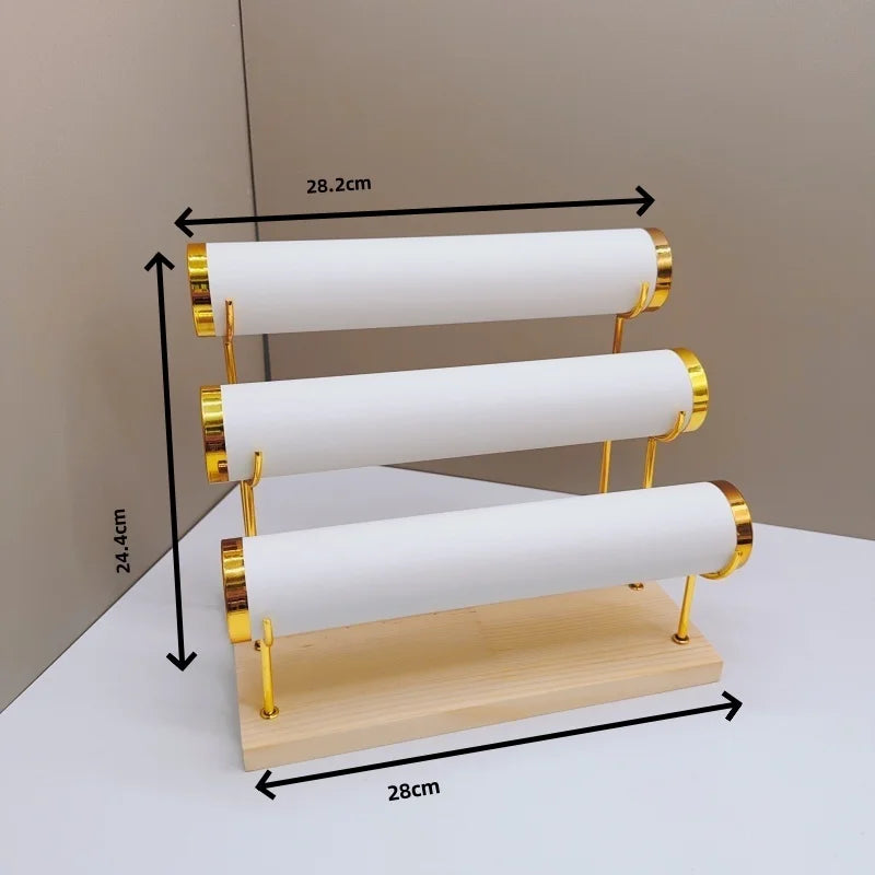 Detachable Bracelet Holder Jewelry Storage Stand with Wooden Tray Jewelry Holder for Jewelry Display
