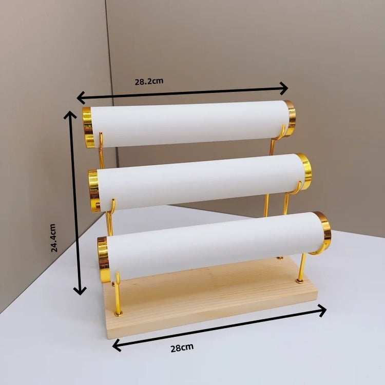 Detachable Bracelet Holder Jewelry Storage Stand with Wooden Tray Jewelry Holder for Jewelry Display