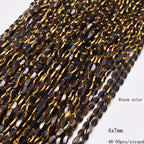 4x7mm 50pcs/lot Briolette Oval Glass Beads Plating Gold Color Crystal Glass Loose Spacer Beads For Beads for Jewelry Making DIY