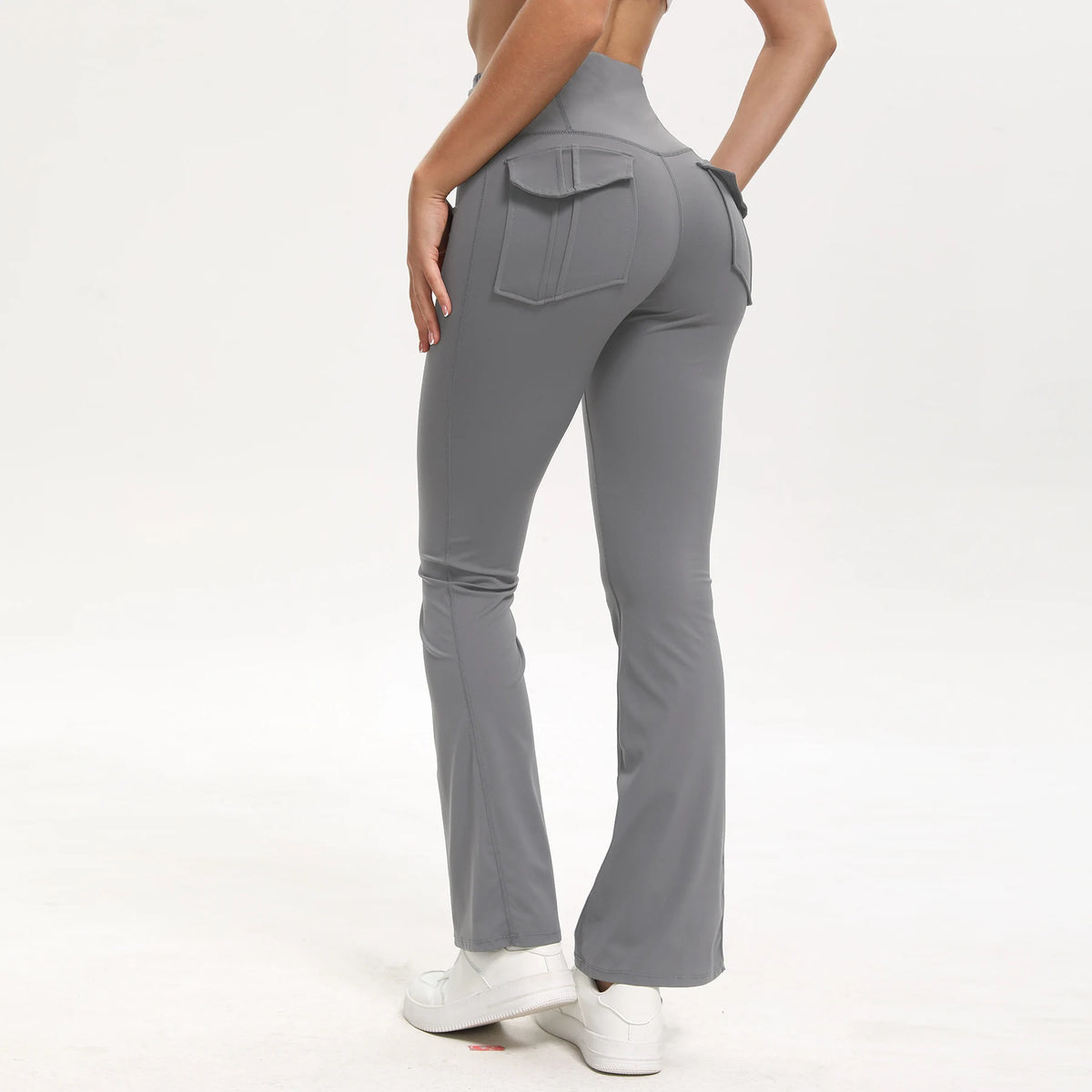 Women's High Waisted Flared Yoga Pants with Pockets Tummy Control Bootcut Leggings for Gym Fitness Casual Wear