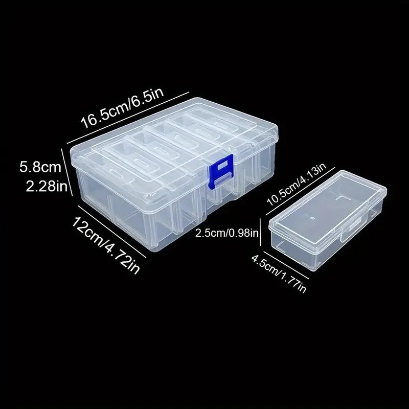 6/12 Adjustable Rectangular Storage Boxes, Suitable for Crafts, Beads, Jewelry with Dividers,