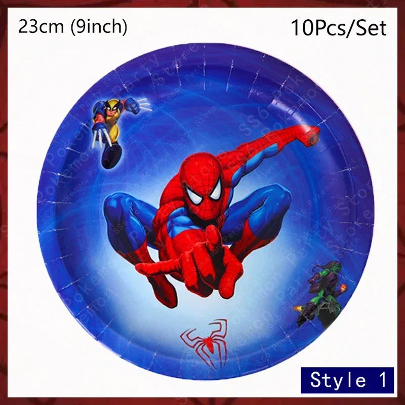 Spiderman Birthday Party Decorations Set Disposable Tableware Napkins Cup Plate Spidey and His Amazing Friends Birthday Supplies