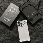 Irregular Metal Bumper Phone Case For iPhone Air 13 14 15 16 17 18 Pro Max Plus Lens Film Protect Bare Aluminum Shockproof Cover
