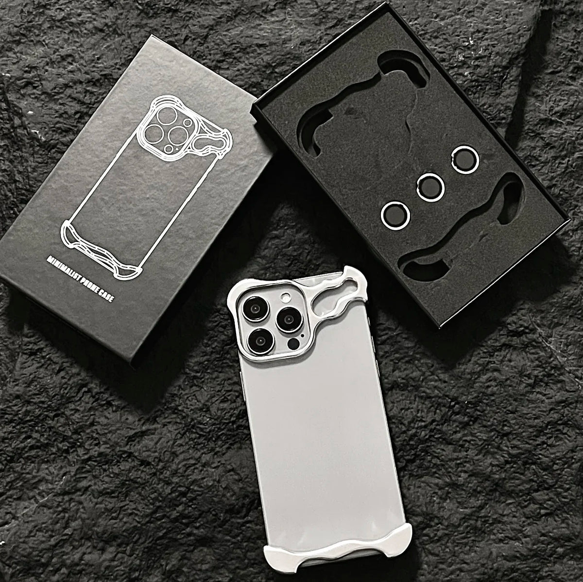 Irregular Metal Bumper Phone Case For iPhone Air 13 14 15 16 17 18 Pro Max Plus Lens Film Protect Bare Aluminum Shockproof Cover