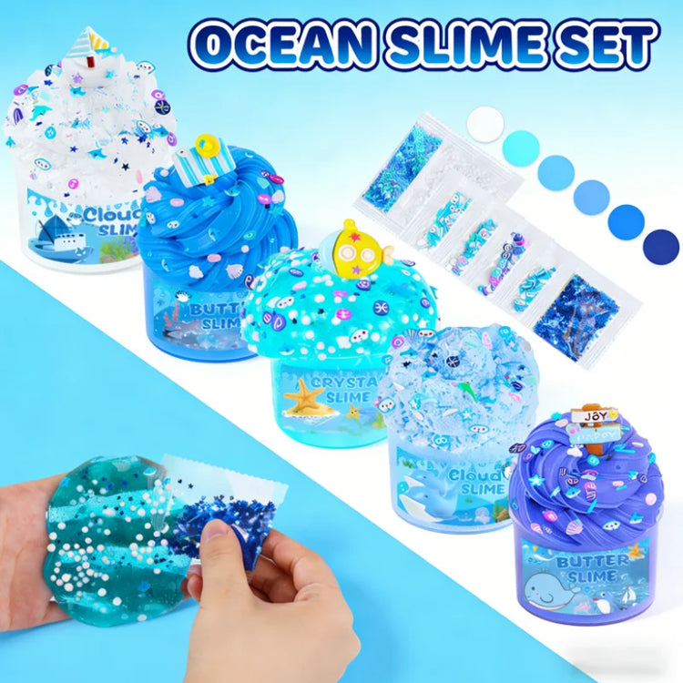 Fluffy Slime Kit For Kids Cloud Cotton Sludge Crystal Mud DIY Soft Stretchy Non-Stick Sensory Toys Stress Relief Birthday Gifts