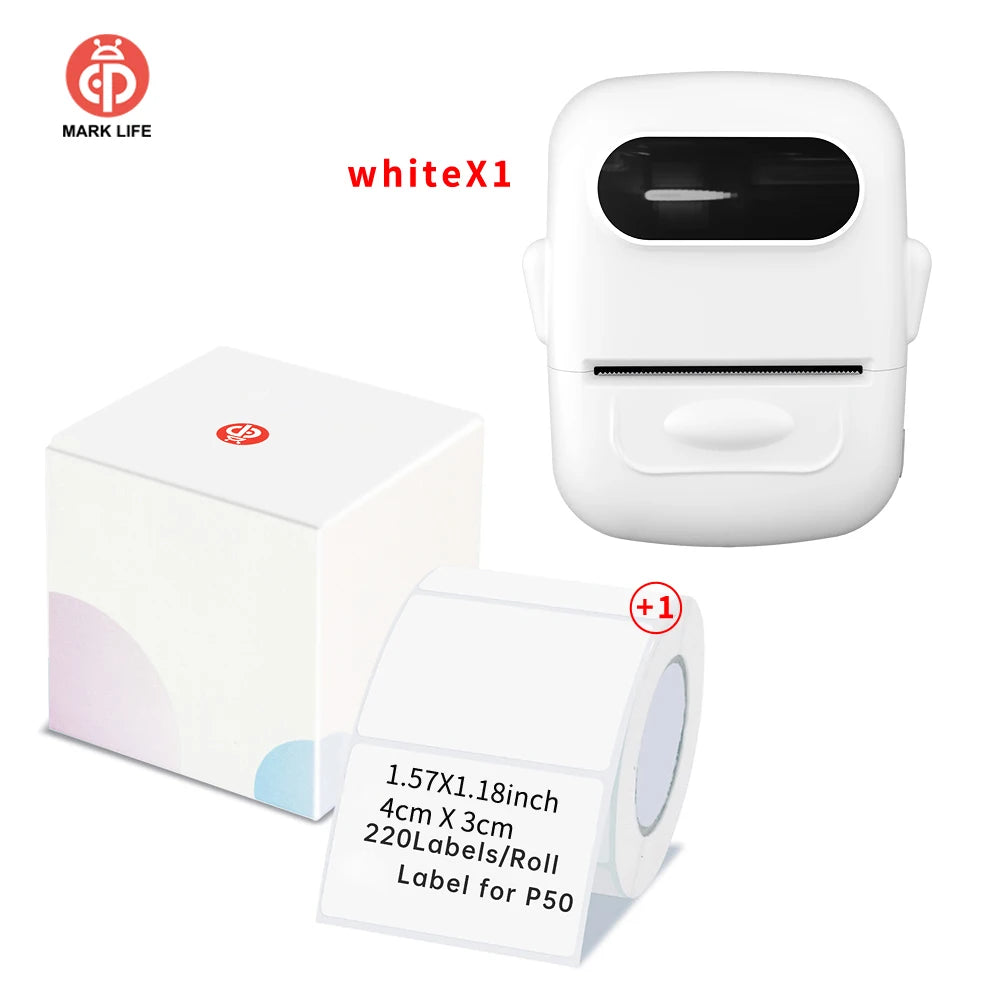 Marklife Thermal Label Printer P50 Bluetooth Sticker Printer Waterproof Tear-Resistant Stickers For Gift/Diy Creative/Marking