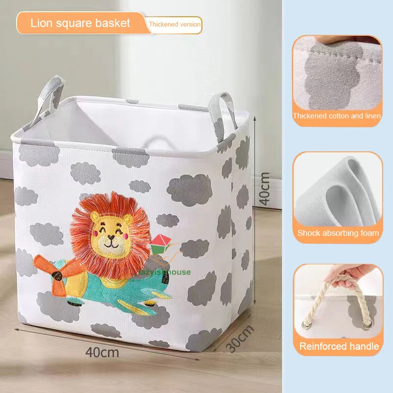 Folding Storage Basket Linen Storage Fabric Wardrobe Office Bedroom Closet Toys Laundry Basket With Handle Storage Organizer New