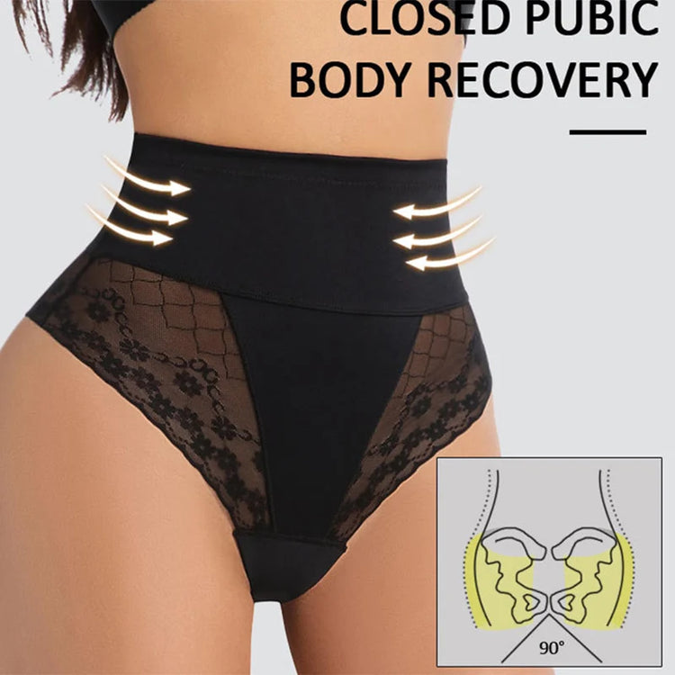 Women's Shapewear Thong Panties High Waist Flat Belly Butt Lifter Body Shaper Slimming Underwear Postpartum Belly Shaping Panty