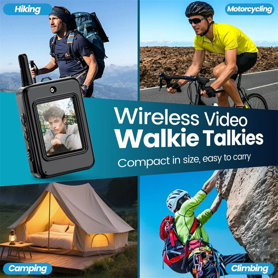 Kids Video Walkie Talkies, Rechargeable 2-Way Video Intercom with Built-in Camera & Display Screen, Portable Walkie Talkies for Boys & Girls, Indoor Outdoor Toys for Camping & Hiking