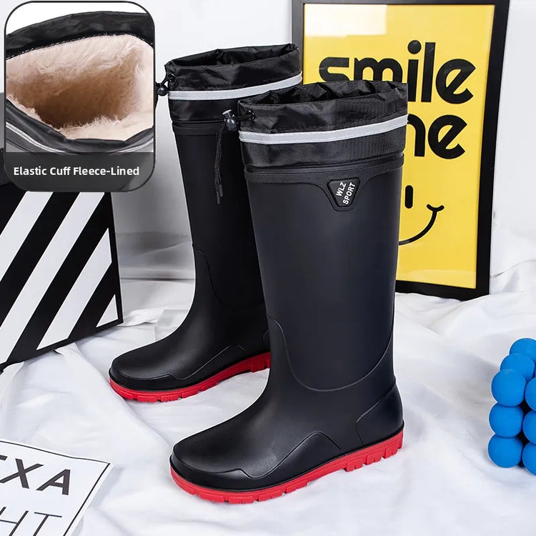 German Style Waterproof Rain Boots Men's Anti-Slip High Tube Long Camping Fishing Snake Bite Proof Thickened Rubber Shoes