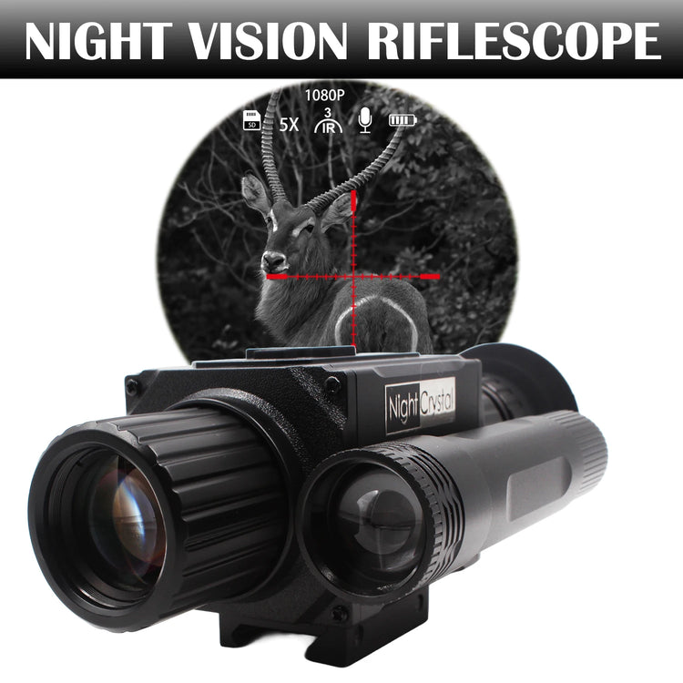 NightCrystal M6 Megaorei NK008 Plus Infrared Night Vision Hunting Camera Telescope Monocular Sight 1080p HD Video Recording DVR
