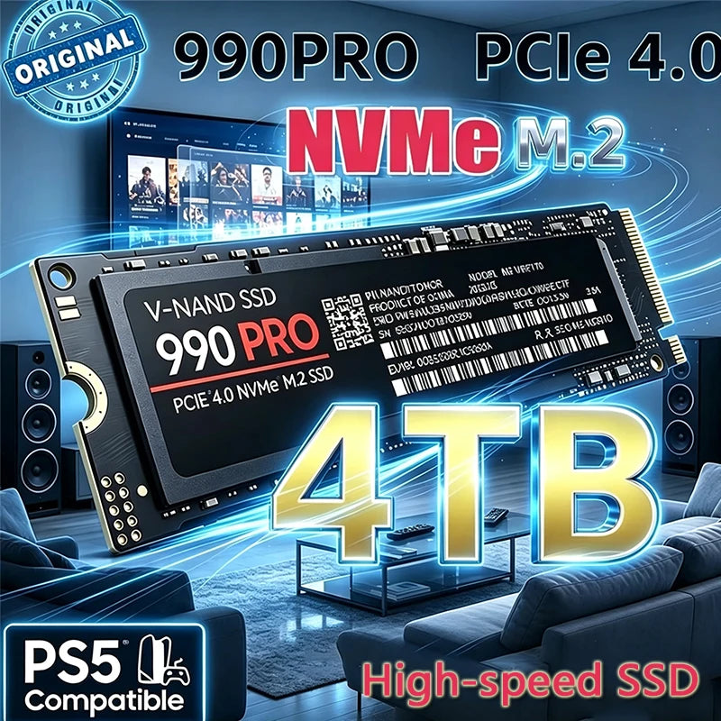 New M.2 990 PRO NVMe SSD PCIe Gen4 High Performance Internal Drive 2TB 4TB Storage Upgrade For Desktop Laptop