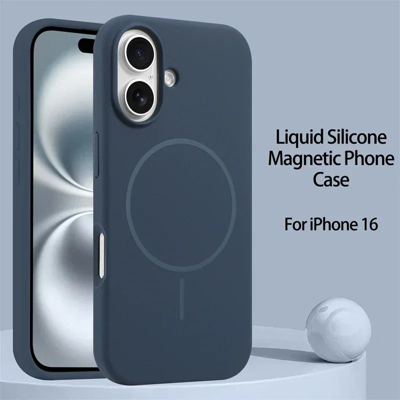 Original Liquid Silicone For Magsafe Case For iPhone 18 Pro 17 16 15 14 13 12 11 Pro Max Magnetic Wireless Charging Soft Cover