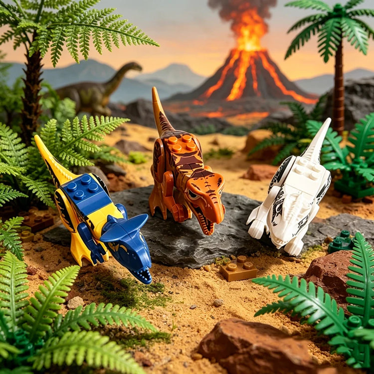 Dinosaur Figures World Building Blocks Set Jurassic Dino Model Educational STEM Bricks DIY Assemble Toys for Kids Birthday Gifts