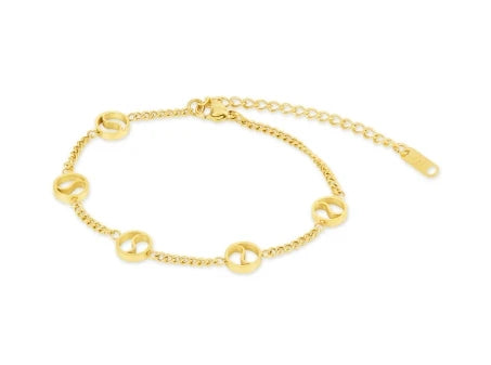 Stainless Steel Heart or Round Pendant Chain Bracelet jewelry