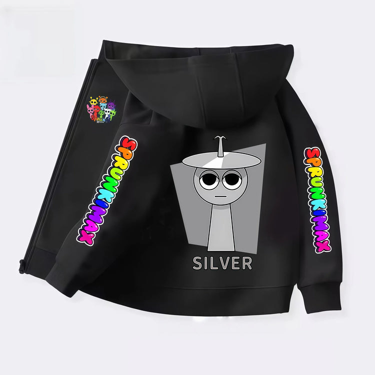 Sprunki Zipper Hoodies for Children Incredibox Anime Figures Girl Sweatshirt Kids Spring Autumn Pullover Gift Boys Clothes 4-14Y
