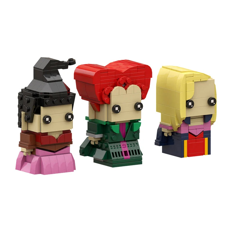 Yigebebe Movie Hocus Pocused Action Figures Winifred Mary Sarah Building Blocks Movie Witch Three Sisters Bricks Toys Gift