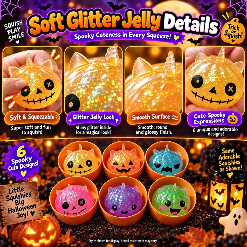 1-5PCS Halloween Dumpling Squishy Mystery Box Unicorn Ears Slow Rebound Squeeze Fidget Sensory Stress Relief Novelty Gift