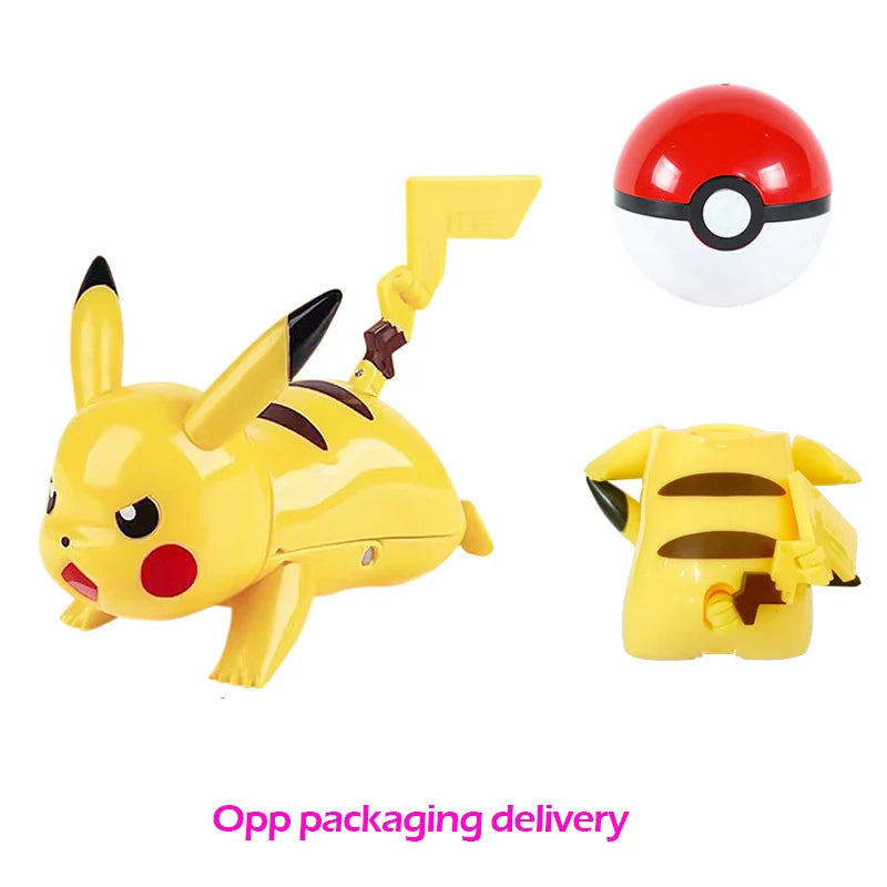 Figure Pokemon Pokeball transform Pikachu Charizard Venusaur Blastoise Mewtwo Gyarados Solgaleo Lunala Eevee poke ball toy gift