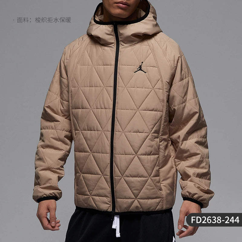 Nike official genuine Jordan winter new men's hooded warm cotton jacket FD2638-244