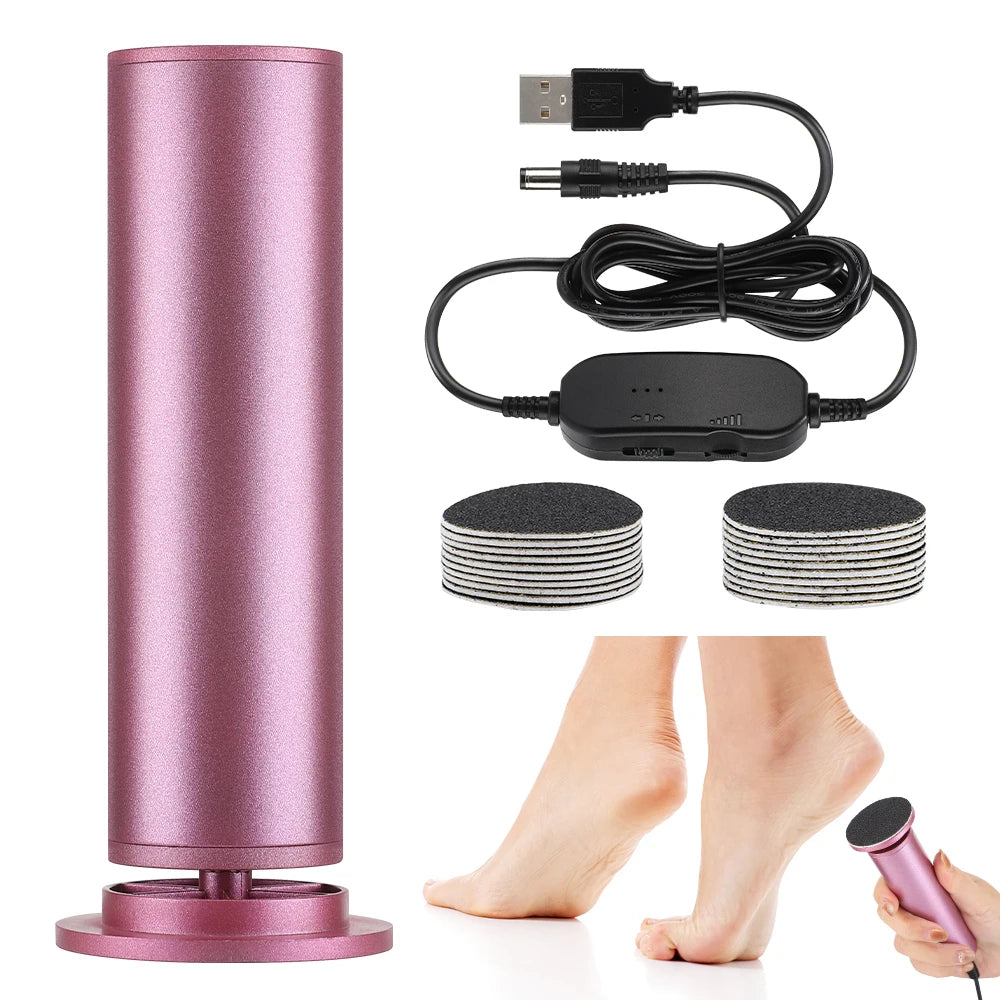 Electric Foot Callus Remover Foot Care File Heels Dead Skin Pedicure Tool Electronic Foot Grinder and Replacement Sandpaper