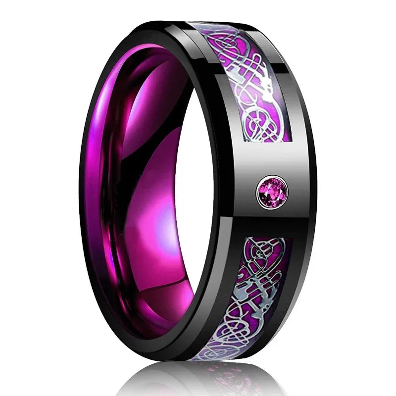 Simple 8mm Silver Color Stainless Steel Rings For Men Women Matte Finish Beveled Edge Men Wedding Rings Party Jewelry Gifts
