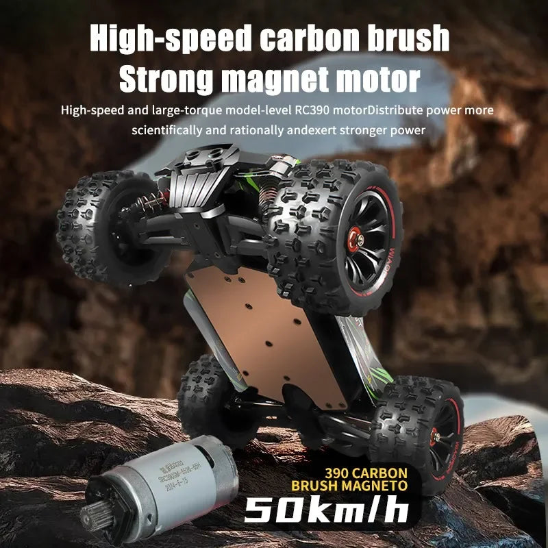 1:16 85KM/H Or 50KM/H 4WD RC Car With LED Remote Control Cars High Speed Drift Monster 4x4 Truck for Kids vs Wltoys 124017 Toys