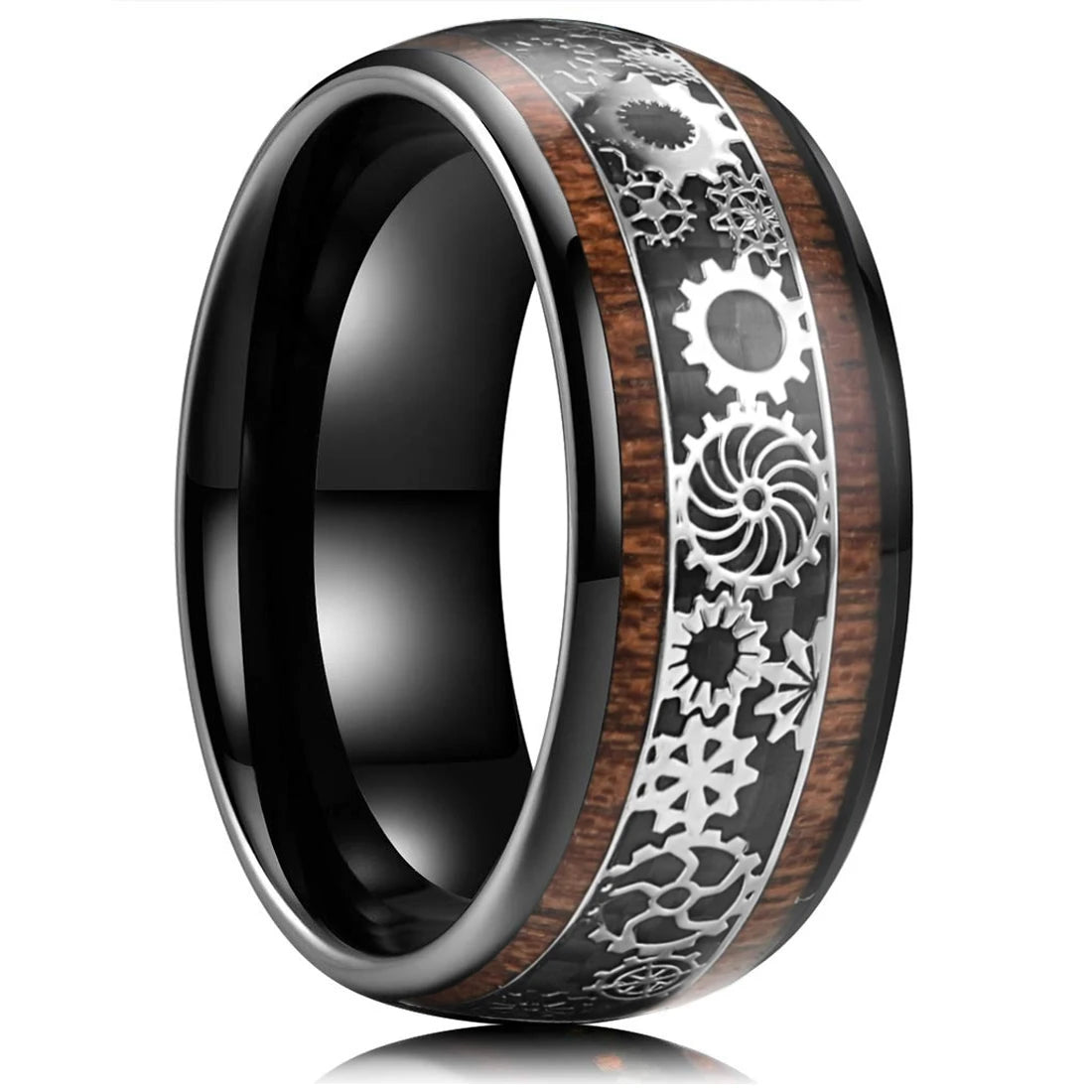 Simple 8mm Silver Color Stainless Steel Rings For Men Women Matte Finish Beveled Edge Men Wedding Rings Party Jewelry Gifts