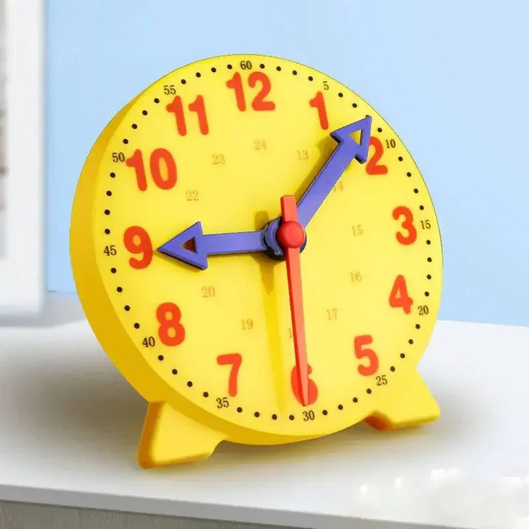 Mini Geared Learning Clock Analog Teaching Clock Telling Time Practice Math Tool Kids Preschool Classroom Home School Supplies