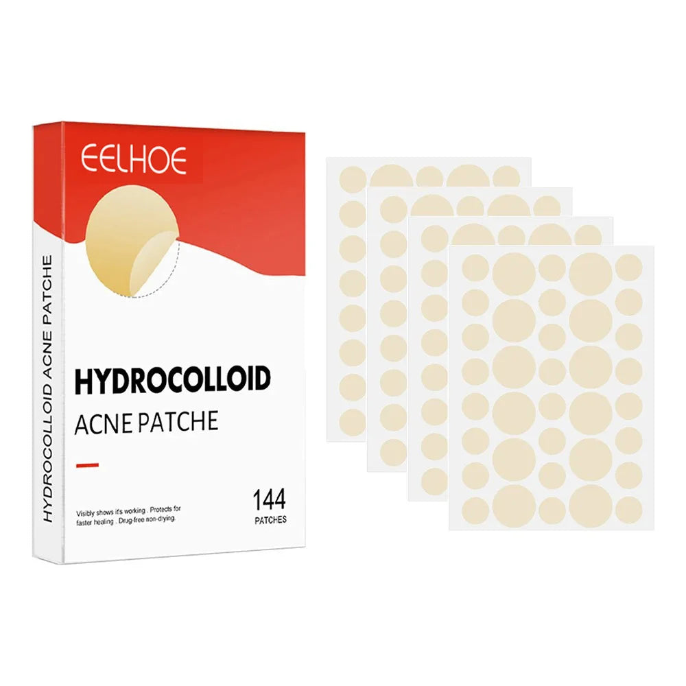 144pcs Face Acne Patch Invisible Skin Care Pimple Acne Patches Anti-inflammatory Healing Absorbing Spot Sticker Covering Acne