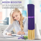 Available in 57/129/299 Pieces, Lavender Premium Incense Sticks, 8.66 Inches - 30~40 Minutes Burning Time, Light Fragrance, Suitable for Home, Kitchen and Restaurant Decoration, Suitable for Home Office Odor Removal, Long-Las