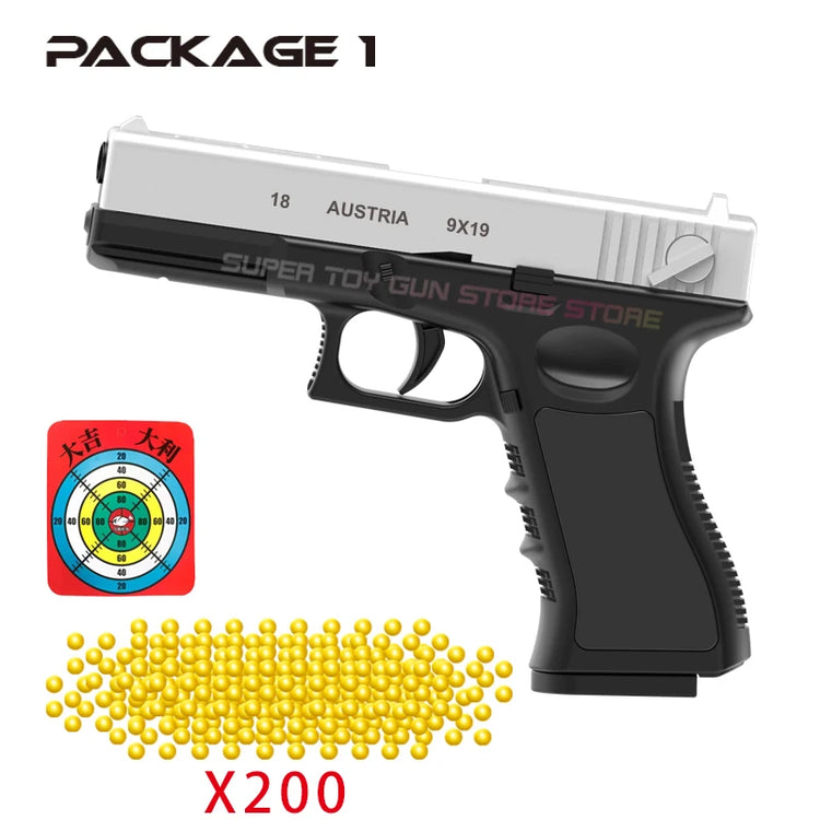 G18 Plastic Toy Gun Fires Powerful and Long-Range Soft Rubber Bullets Outdoor Sports Shooting Game Props