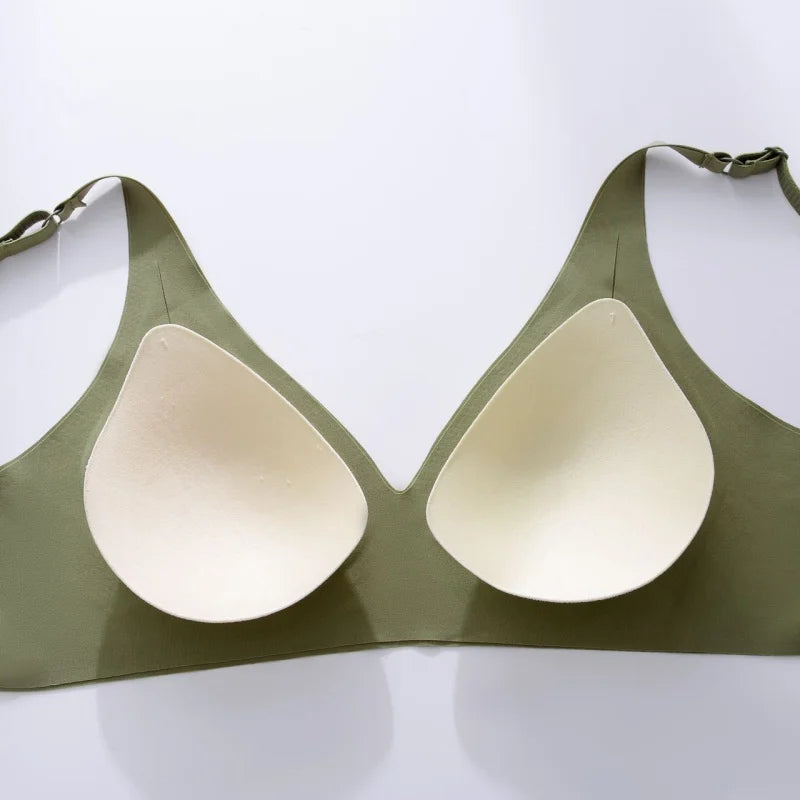 2Pcs/Set Seamless Bras For Women Wireless Underwear Push Up Bralette Soft Padded Deep V Sexy Lingerie Sleepwear Intimates S-3XL