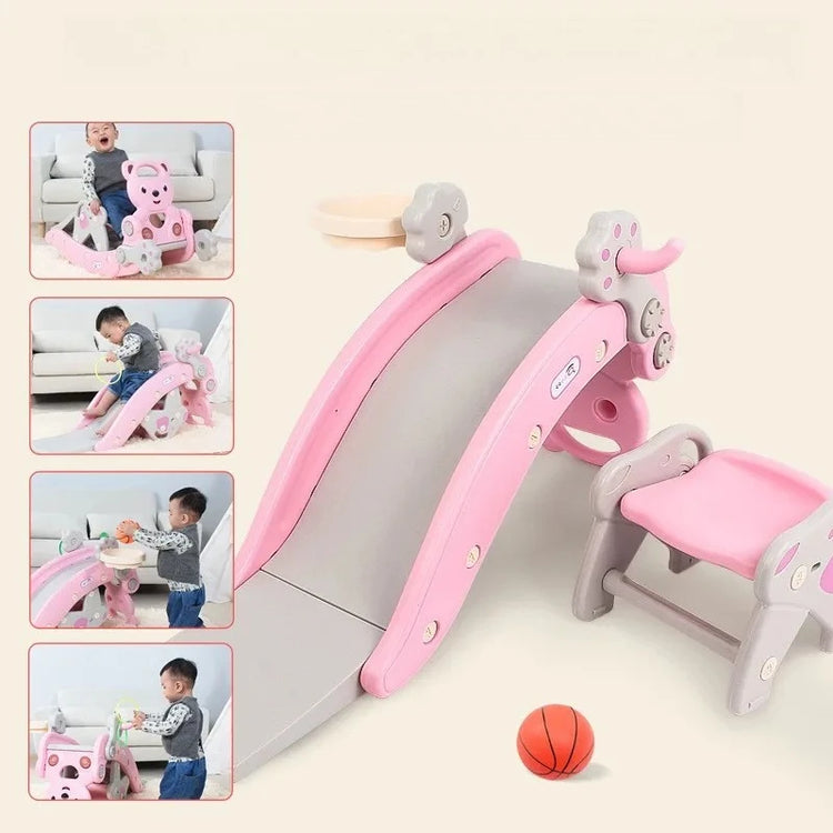 2025 New Indoor Plastic Rocking Horse for Babies and Children, Detachable 2-in-1 Combination Slide Toy, Rocking Horse Slide
