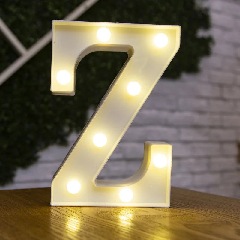 Alphabet Letter LED Nights Lights Number Lamp Decor Party Room Birthday Wall Wedding Home Decorations Personalised Ornaments