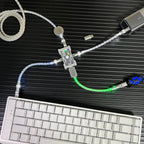 15cm/130cm C-C/USB-C Single Crystal Copper Keyboard Cable Supports 8K Magnetic Controllable Lights for HM Hub Computer Keyboard