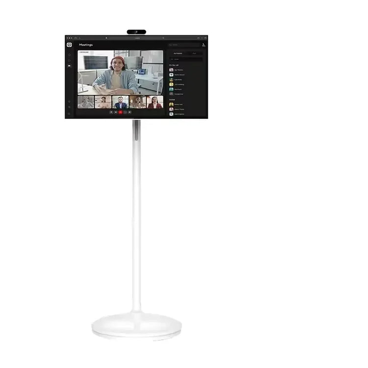 32 Inch Android 13 Smart TV 6GB+64GB LED Portable Television for Home Gym Entertainment White Mini Screen with Stand