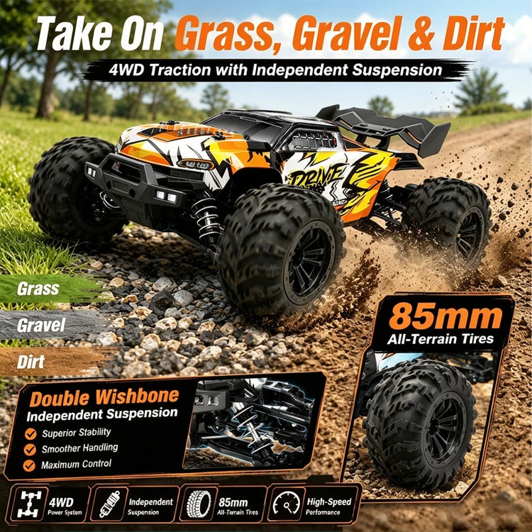 16102 Brushless Professional RC Remote Control Car Four-wheel Drive High Horsepower With LED Off-road Adult Four-wheel Drive 70KM/H High-Speed Drift Racing Boy Toy