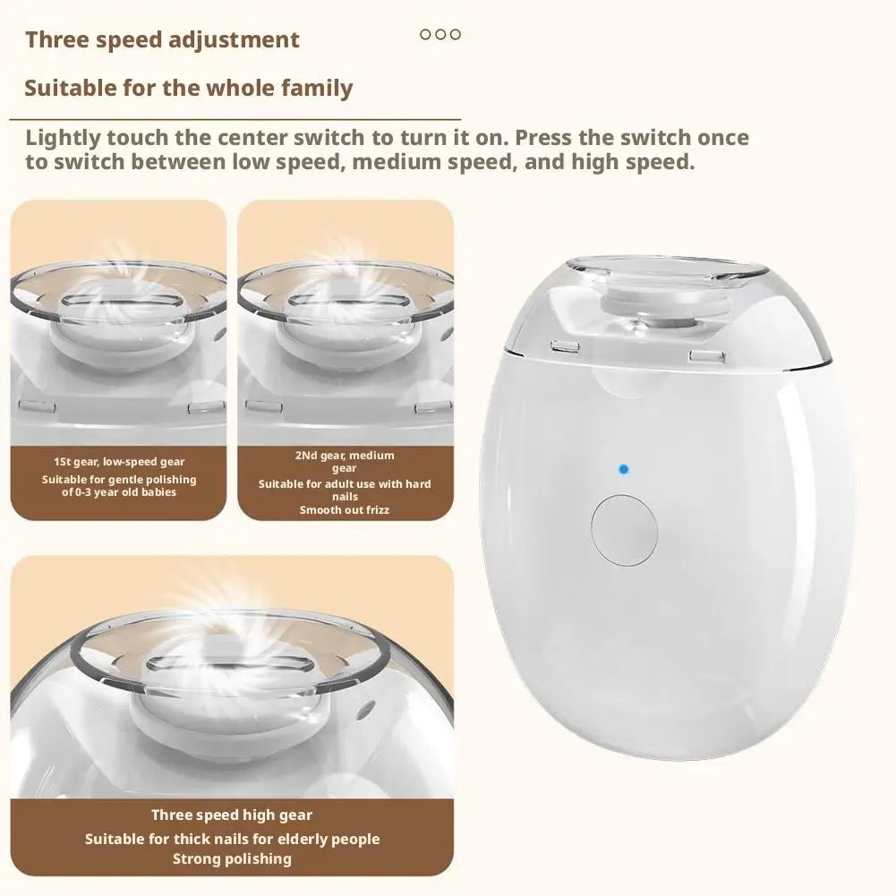 2 IN 1 Electric Nail Trimmer With LED Light Automatic Nail Grinder Trimmer For Baby Adult Mini Manicure Tools Nail Care