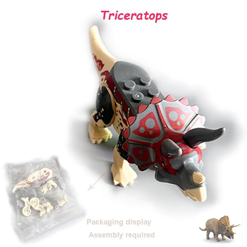 Dinosaur Figures World Building Blocks Set Jurassic Dino Model Educational STEM Bricks DIY Assemble Toys for Kids Birthday Gifts