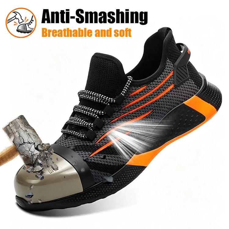 Halloween Men's Work Safety Sneakers Women Steel Toe Impact Resistant & Puncture Proof Shoes Breathable Comfort Outdoor Footwear